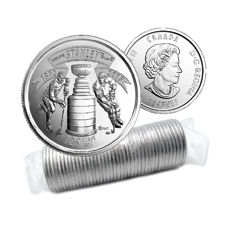 2017 Canada 125th Anniversary of Stanley Cup 25-cent Circulation Coin UNC