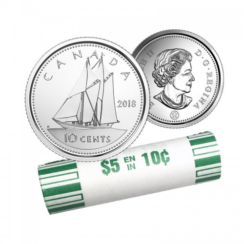 UNC Directly from mint roll CANADA 2019 New 10 cents DIME ORIGINAL BLUE NOSE 