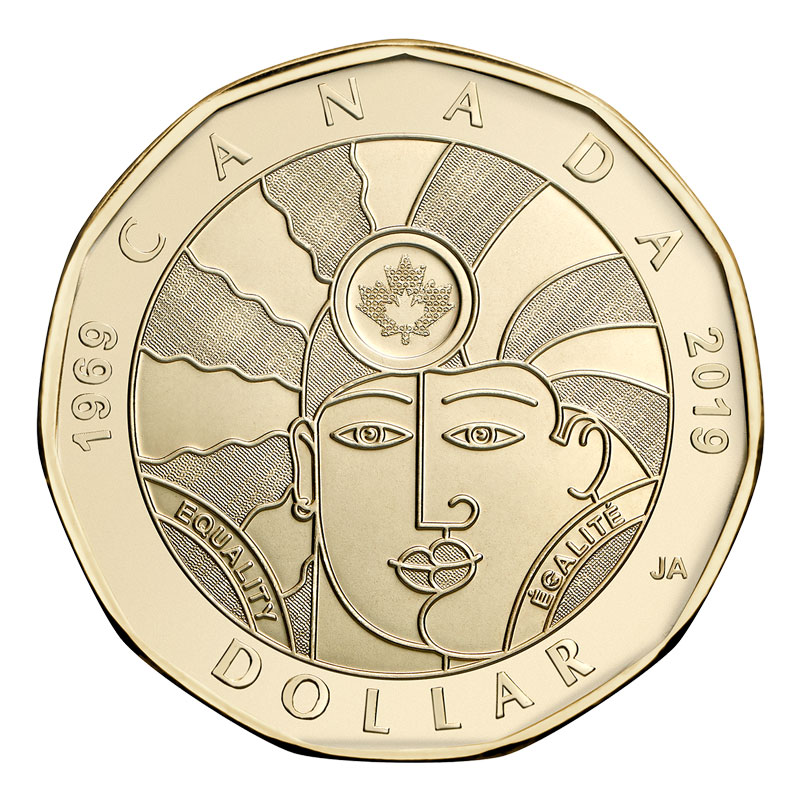 BU UNC Canada 2019 loonie $1 dollar coin from mint roll brilliant uncirculated 