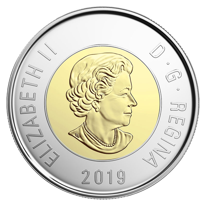 Brilliant Uncirculated 2019 Canada 2 Dollars From Mint's Roll 