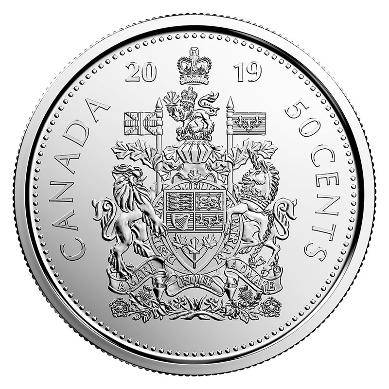 Brilliant Uncirculated from Special Wrap Coin Roll 2010 Canadian 50-Cent Coat of Arms Half Dollar Circulation Coin 