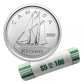 Low Mintage of 7,000 Bluenose 10 cent 2019 Canada Pure Silver Colored Proof 