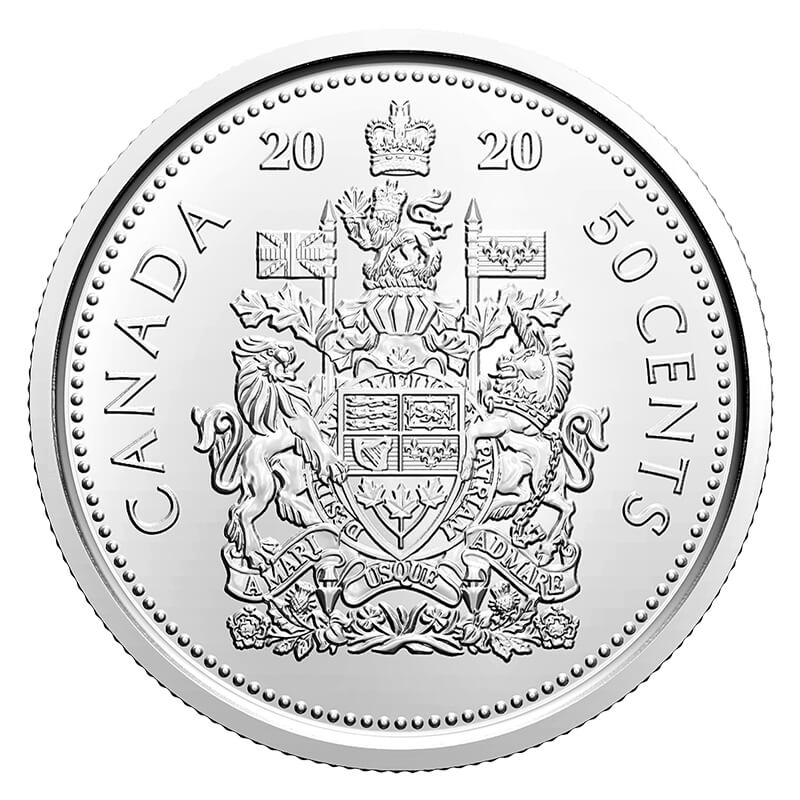 2020 Canada Half Dollar Graded as Brilliant Uncirculated From Original Roll 