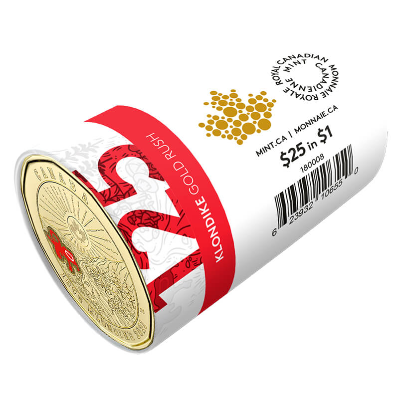 2021 Canada Klondike Gold Rush Loonie Coin Colored  BU