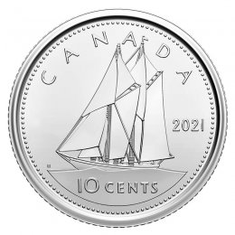 2010 CANADA 10¢ BRILLIANT UNCIRCULATED DIME COIN ☆ FLAG DOWN NORMAL ☆ 