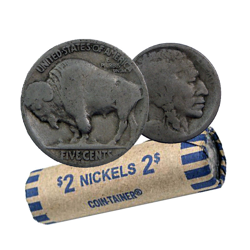 1913 1938 No Date United States 5 Cent Indian Head Buffalo Nickel Coin Roll Circulated,Miniature Roses Catalog