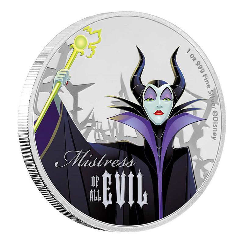 2018 Niue $2 Disney Villains: Maleficent 1 oz Fine Silver Coin