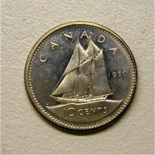 BU 1970 Canadian 10 Cent in Brilliant Uncirculated Condition