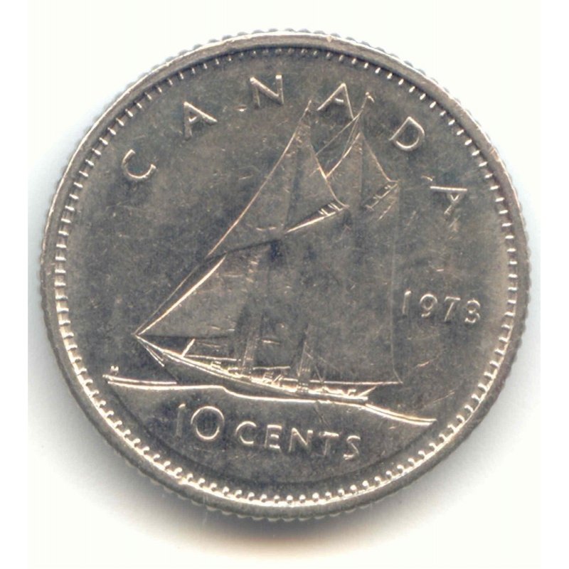 1973 Canadian 10 Ten Cents Dime Canada Uncirculated Coin Not In Case C717 