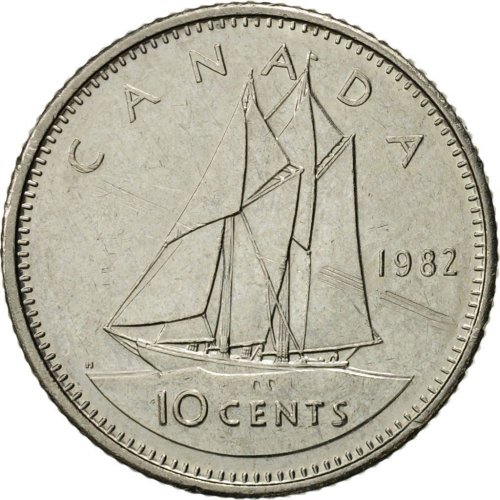 1982 Canadian 10 Cent Bluenose Schooner Dime Coin Brilliant Uncirculated 1982-canadian-10-cent-bluenose-schooner-dime-coin-brilliant-uncirculated