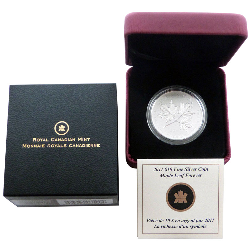 Mint in Package 2011 Canada $10 Fine Silver Maple Leaf Forever 