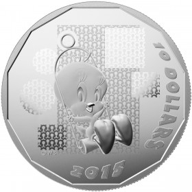Pure Silver Coin Royal Canadian Mint RCM Coyote 2015 $10 Looney Tunes: Wile E Super Genius