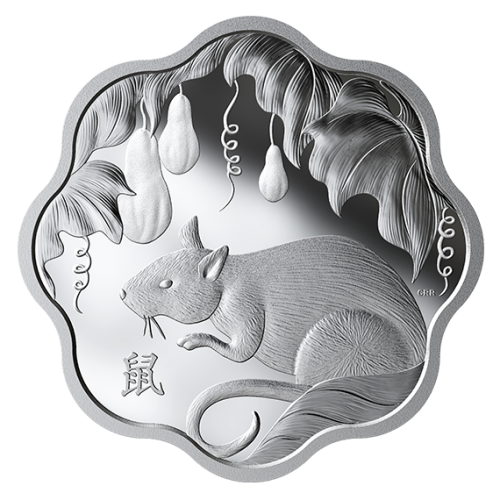 Canada 2011 Year of Rabbit Chinese Lunar Zodiac $15 Lotus Shaped Silver Proof 