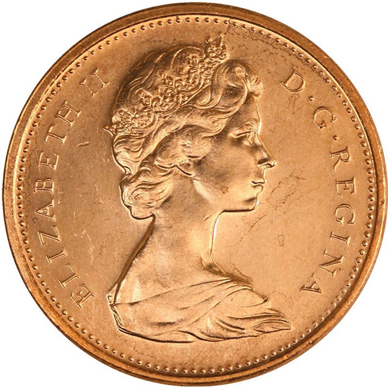 1977 Canadian 1 Cent Maple Leaf Twig Penny Coin Brilliant Uncirculated 