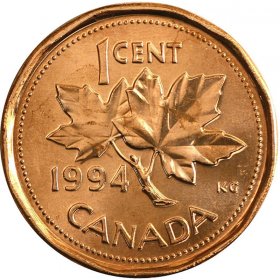 1996 CANADA 1 CENT PROOF PENNY HEAVY CAMEO COIN 