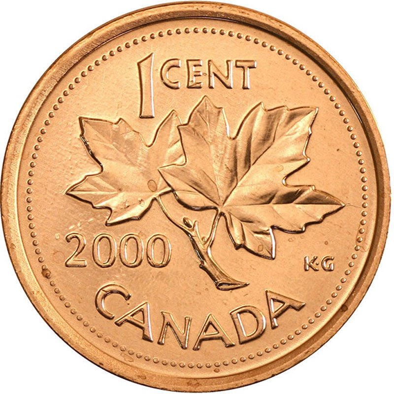 2000 1 Cent Canada Zinc Nice Uncirculated Canadian Penny 