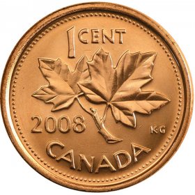 Magnetic  Full Roll of 50 Pennies Canadian Pennies  2007 