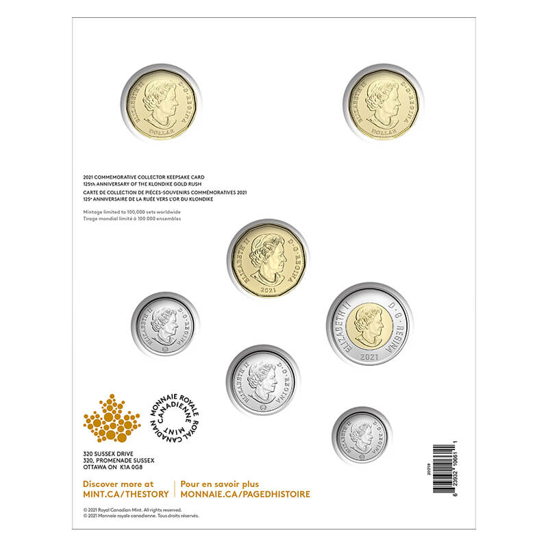 Toon Loonie Bluenose Dimes UNC Klondike Gold Rush Set of 6 2021 Canada Insulin 