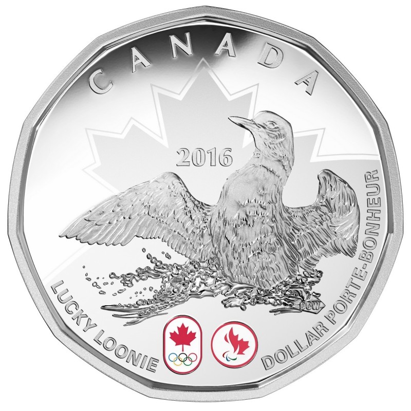 2014 Loon Dollar Loonie Proof Pure Silver $1 Coin Canada Classic Design 