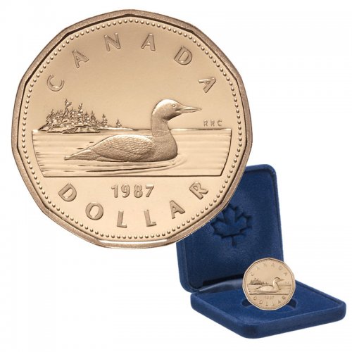 1987 Canadian $1 Common Loon/First Year of Issue Proof Dollar Coin