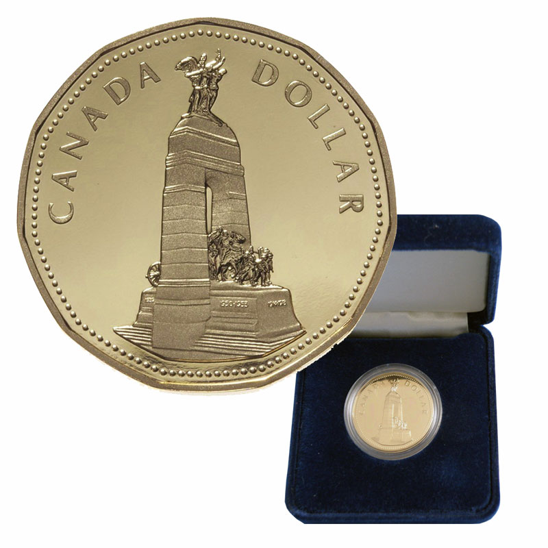 $1 One Dollar National War Memorial Monument Remembrance  Canada 1994 Loonie 