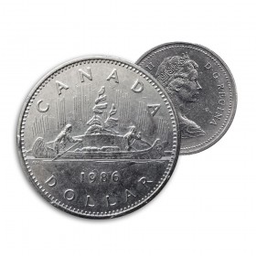 1981 Voyageur Canada Nickel Proof Dollar Heavy Cameo Appearance 