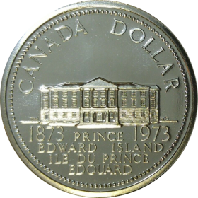 1973 Canada One Dollar Coin 100 Years Of PEI Join Confederation. 