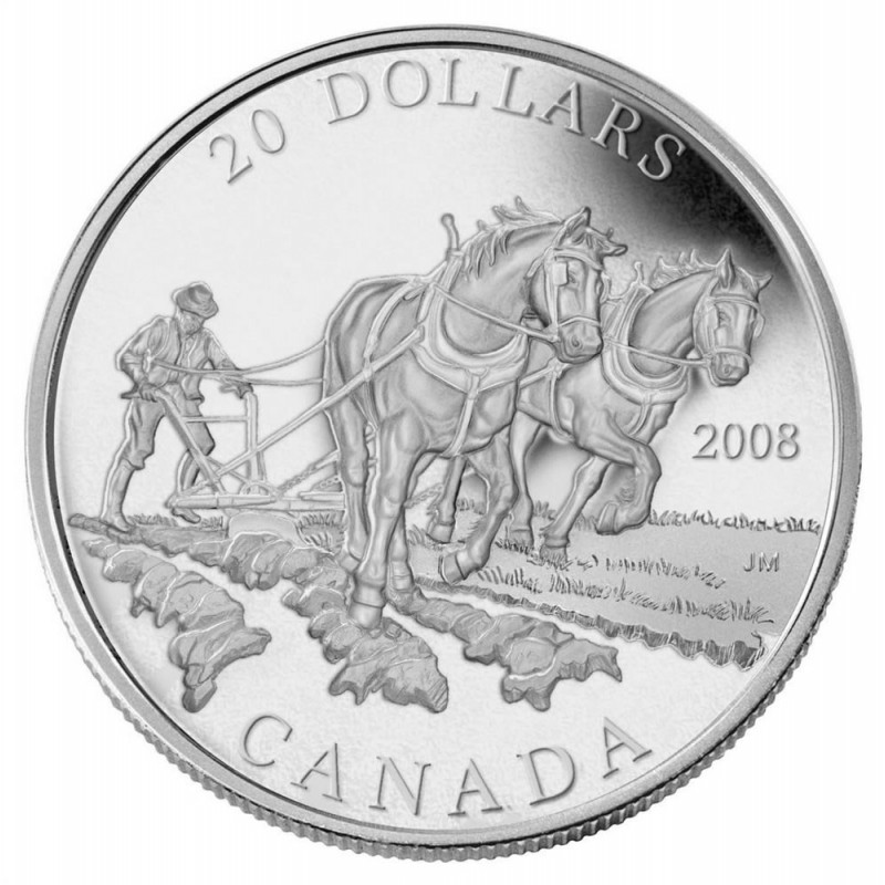 Серебряная монета какая. Серебряные монеты 2008. Монета Пахарь. Монета Пахарь серебром. Монеты Канады специального выпуска.
