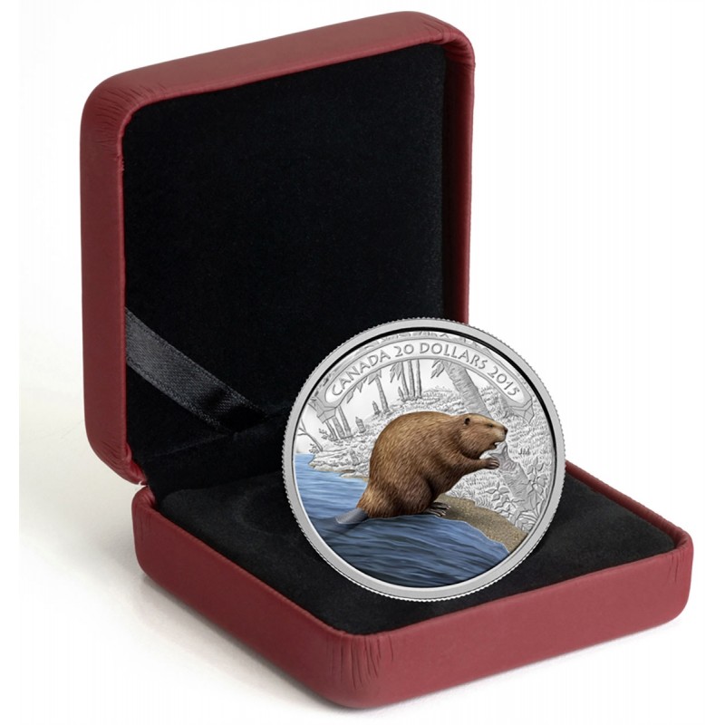 2015 Canada $20 Fine Silver Coin Beaver at Work 
