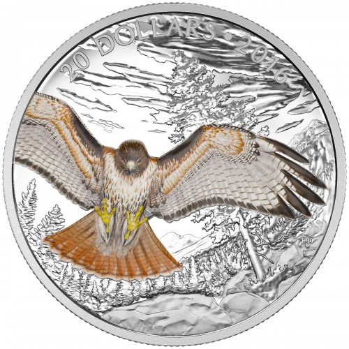 Canada 2016 Majestic Iconic Animals Baronial Bald Eagle $20 Silver Color Proof 