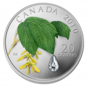 Canada 2010 $20 Fine Silver Coin Crystal Snowflake Tanzanite Rare RCM Pack. 
