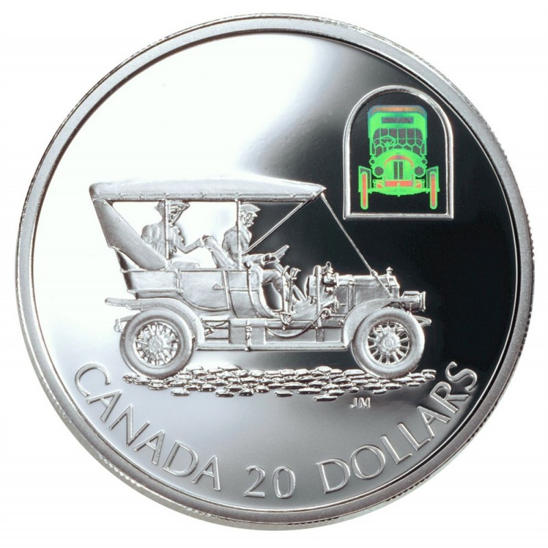 2002 Canada Gray-Dort Car $20 Silver Proof Coin Hologram w/ Box COA 
