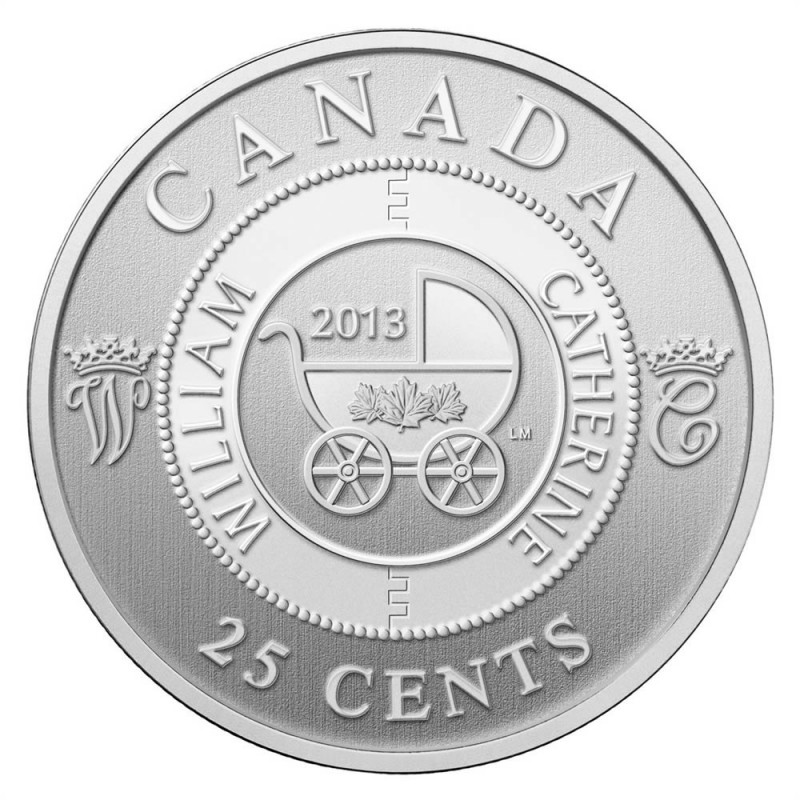 2013 Canada Royal Infant Carriage 25 Cents Over Sized Coin in Rcm Album. 
