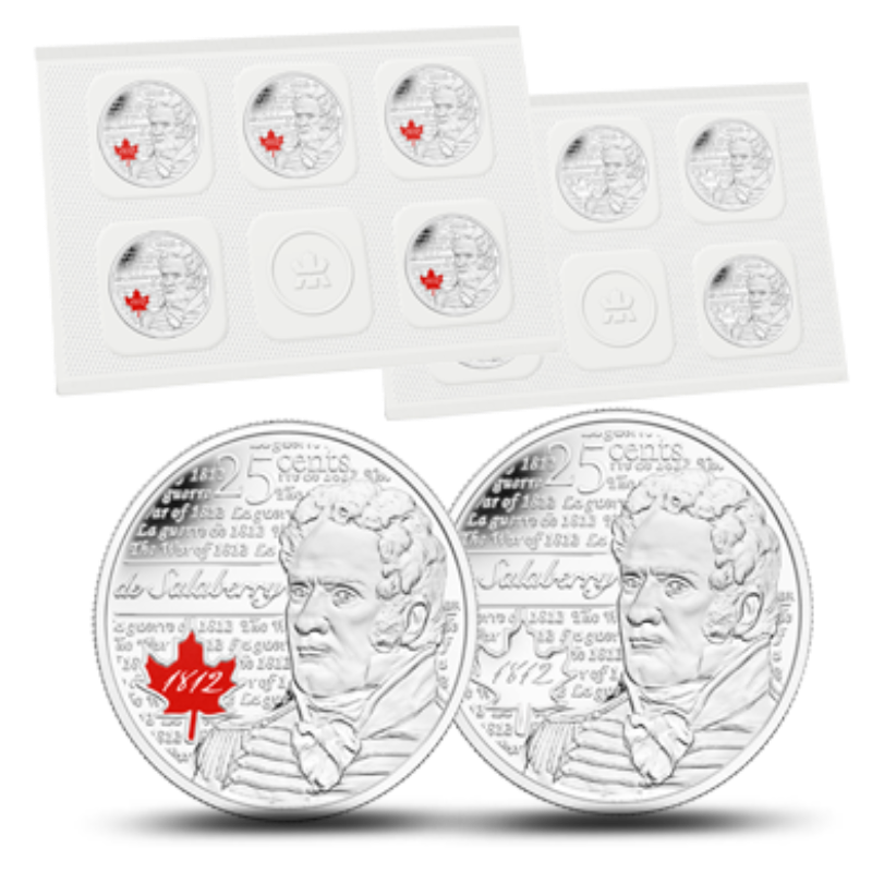 Details about   Lieutenant Colonel Charles de Salaberry 2013 25-cent Circulation 10-pack 