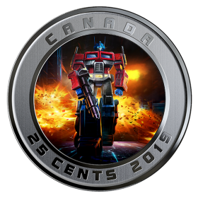 2019 TRANSFORMERS OPTIMUS PRIME with GLOW EYES $25 Pure Silver Proof Coin Canada