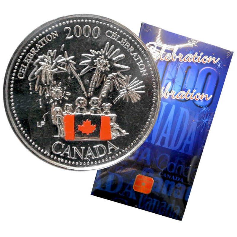 2000 Canada Millennium Series July Celebration 25 Cents Gem BU UNC Quarter!! 