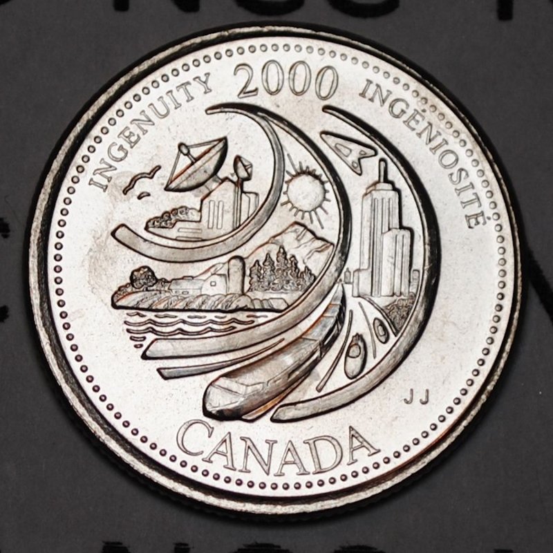 2000 Canada Millennium Series February Ingenuity 25 Cents Gem BU UNC Quarter!!