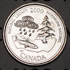 FEBRUARY INGENUITY 1 x 2000 Canada Millenium 25 cent UNC Quarter