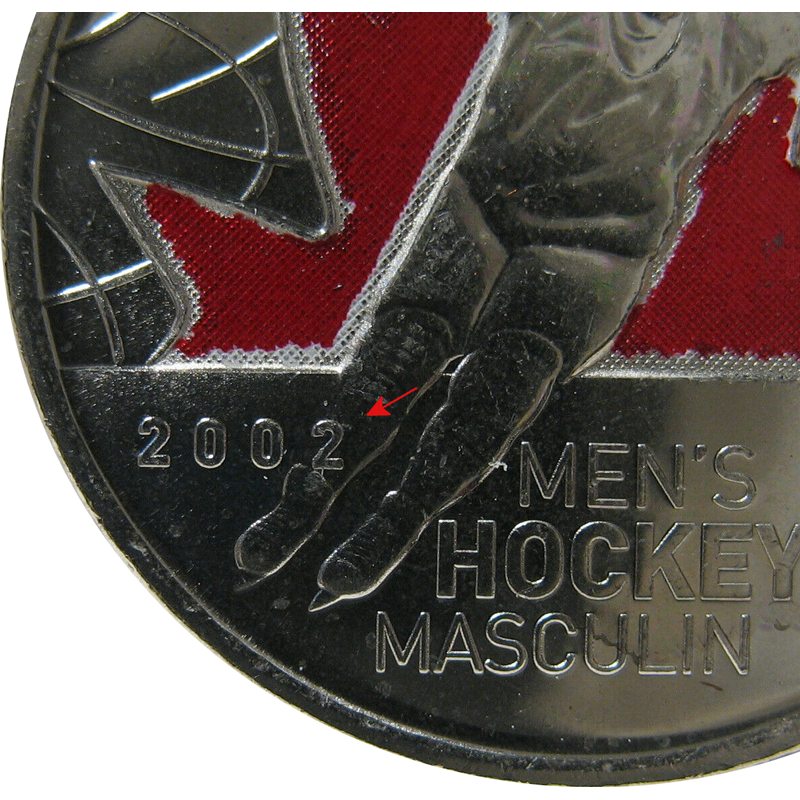 Brilliant Uncirculated 2009 Canada Men's Hockey Color 25 Cents From Mint's Roll 
