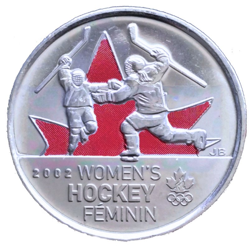 Free Combined S/H 2009 Canada Cindy Klassen Hockey Coloured Quarter 25 cents