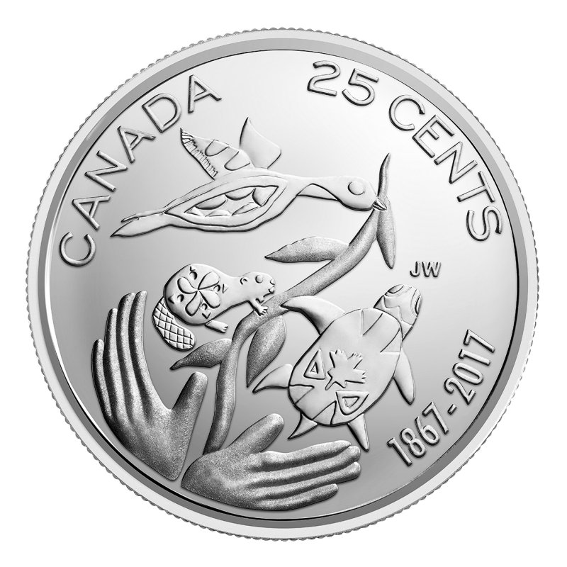 2017 Commemorate Canada 150 Coloured Quarter 