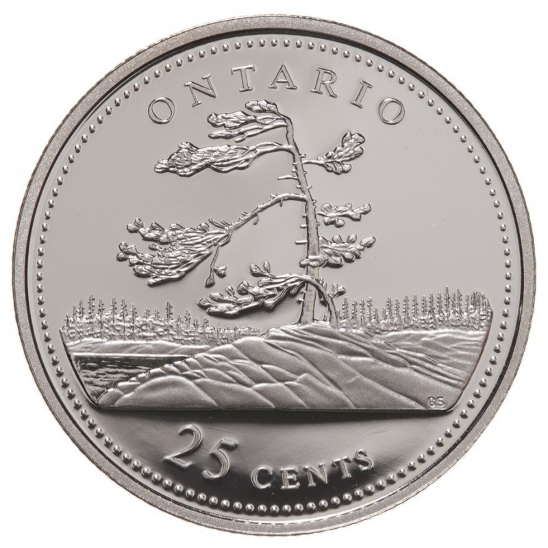 CANADA 1867-1992 ANNIVERSARY 25¢ ONTARIO SILVER PROOF QUARTER COIN