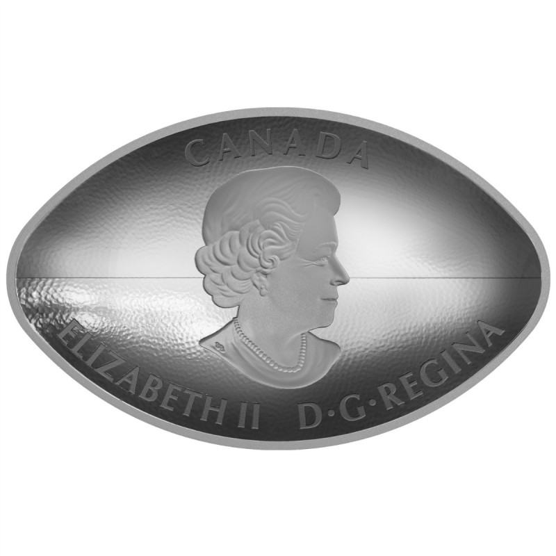 2017 Canadian $25 Football-shaped Curved 1 oz Fine Silver Coin