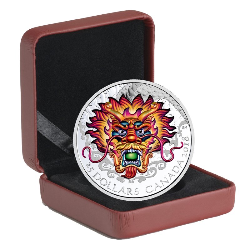 2018 Dragon Boat Festival Racing $25 1OZ Silver Proof High Relief Coin Canada 