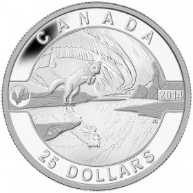 2013 Proof $25 O Canada #4-Caribou 1oz .9999 silver twenty-five dollars 