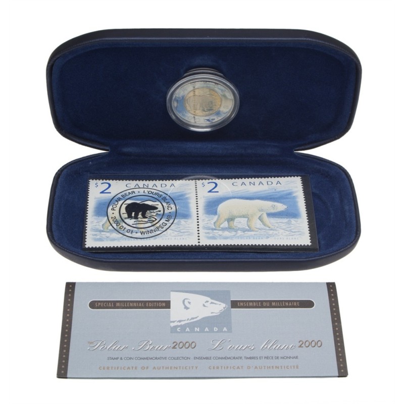 Canada 2000 Polar Bear $2 Coin Specimen Set. 