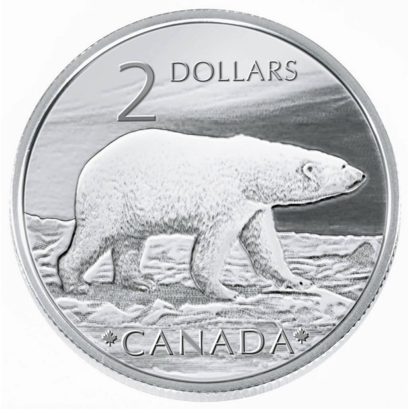 2004 Canada Proud Polar Bear Silver $2 Coin & Stamp Mint Set. 