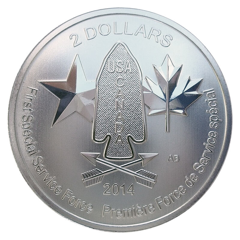 2014 Canada 1/2 oz Silver $2 Devil's Brigade First Special Services Force BU 