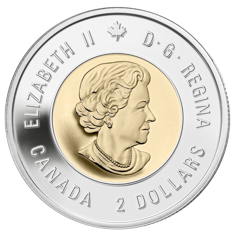 BU Brilliant Uncirculated UNC Canada 2014 Toonie $2 dollar coin from mint roll