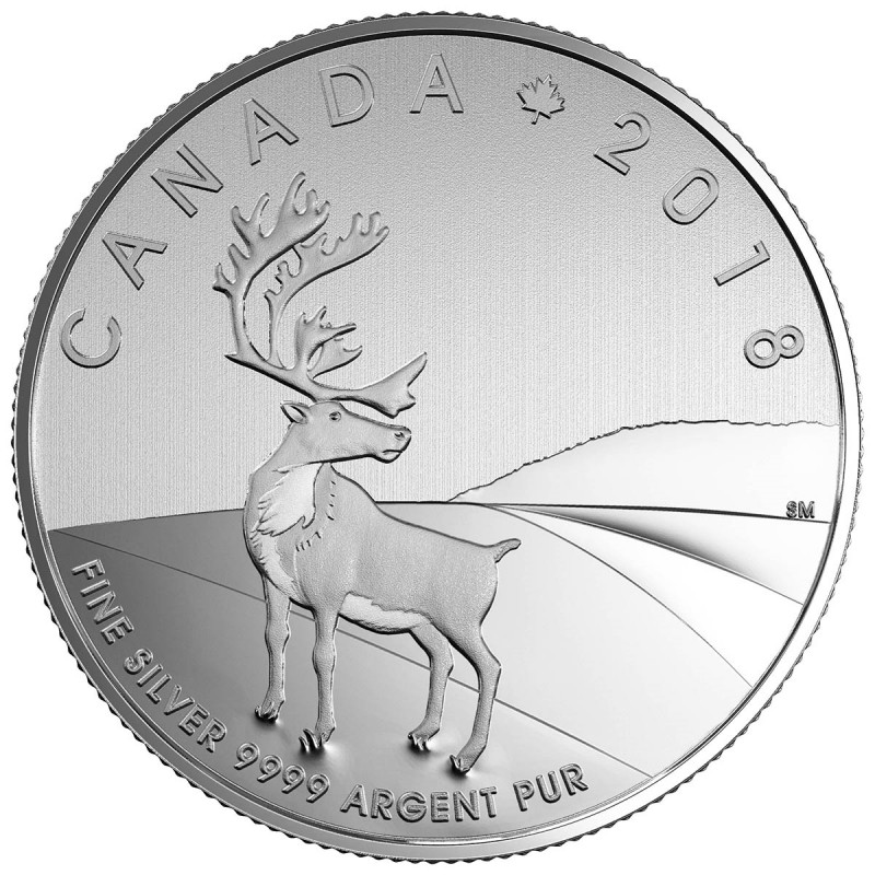 Canada Series #8 Mother Caribou with Baby Calf $25 Pure Silver Proof 2013 Oh 